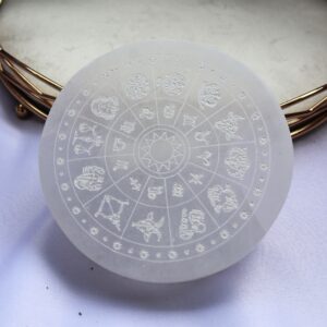 Bases de selenite - REDONDA COM SIGNOS