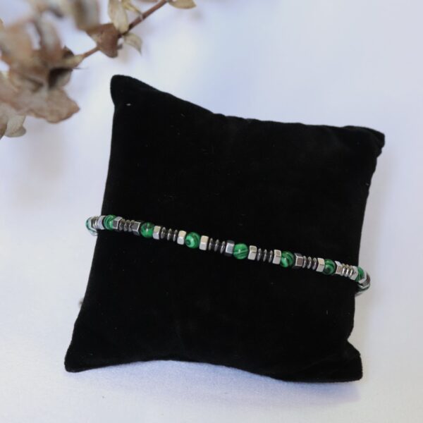 Pulseira Malaquite com hematite