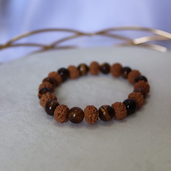 Pulseira Rudraksha e olho de tigre - Image 2