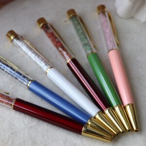 Canetas com Cristais e Acabamento Dourado — elegância e energia positiva - CORNALINA