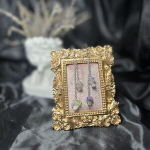 Brincos longos chips de cristais